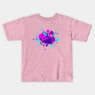 Cute Cat Face In Paint Kids T-Shirt